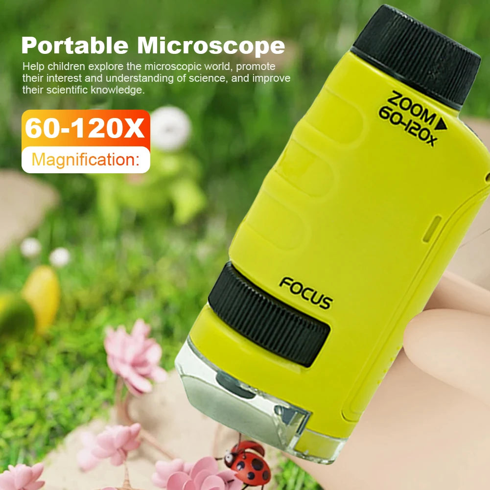 Portable Microscope with LED Light