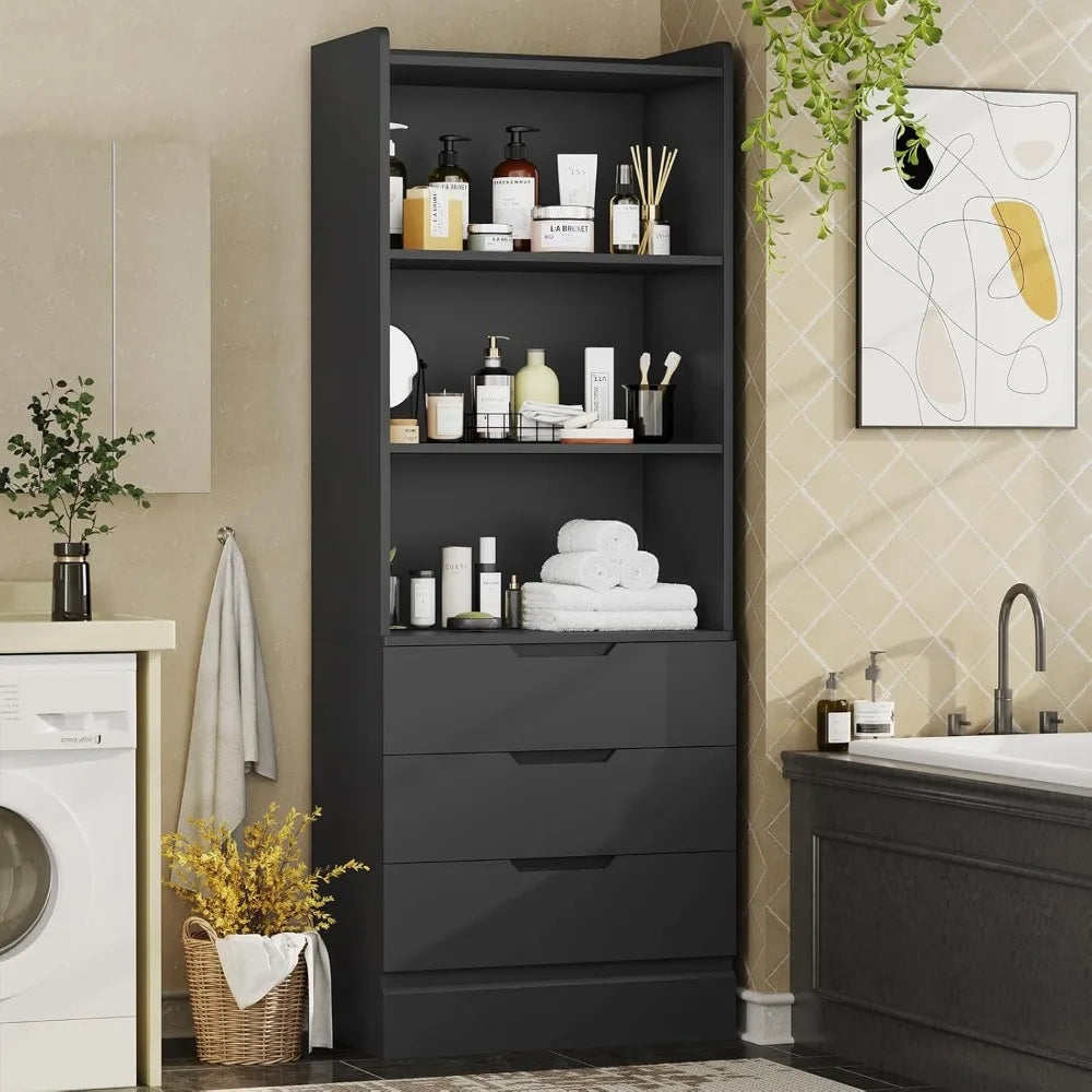 Bookcase with 3 Drawers and Shelves