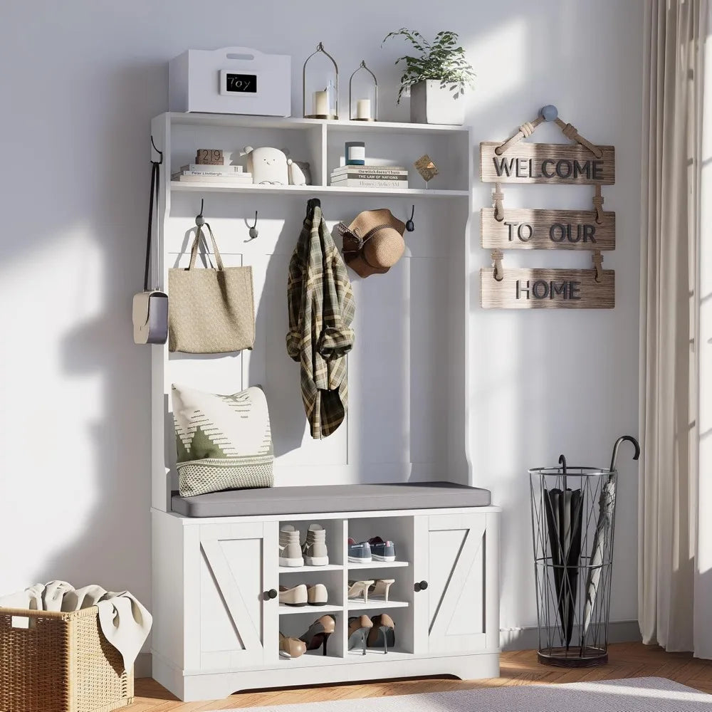 71" Hall Tree With Bench