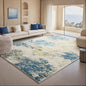 Blue Modern Abstract Low Pile Large Carpet