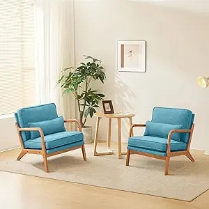 "Pair of Mid-Century Modern Microfiber Chairs