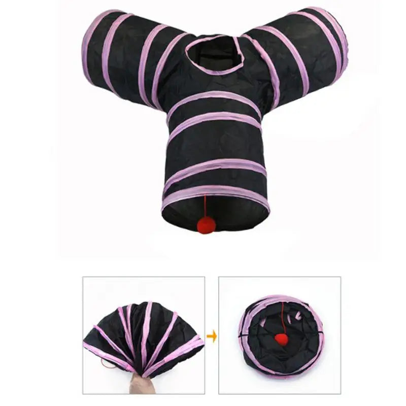 Cat Play Tunnel 3-Way Folding Tunnel