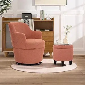 360° Swivel Accent Chairs with Ottoman