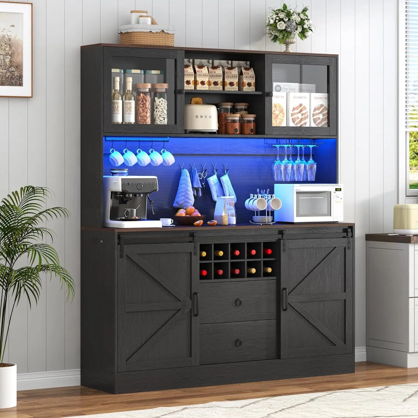 74" Tall 63" Wide Larg Bar Cabinet