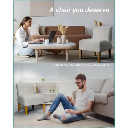 Armless Accent Chairs Set of 2