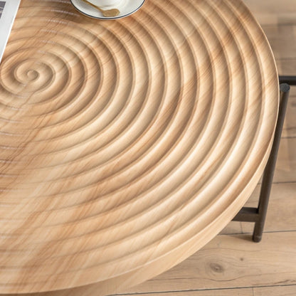 33"Modern Thread Design Round Coffee Table