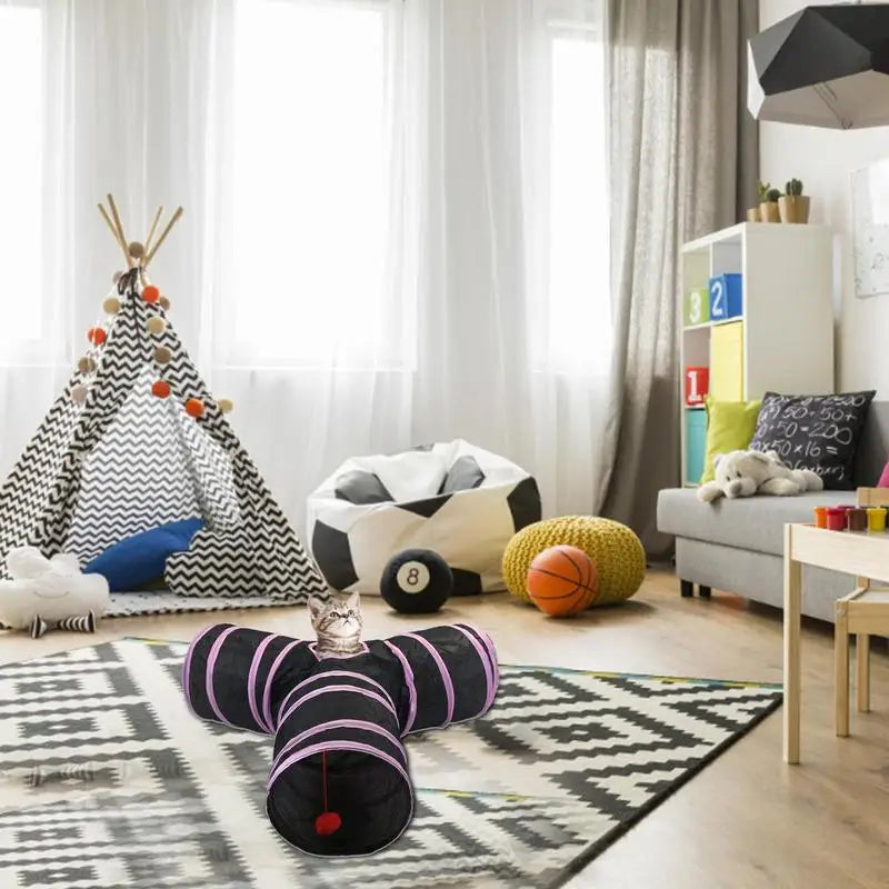 Cat Play Tunnel 3-Way Folding Tunnel