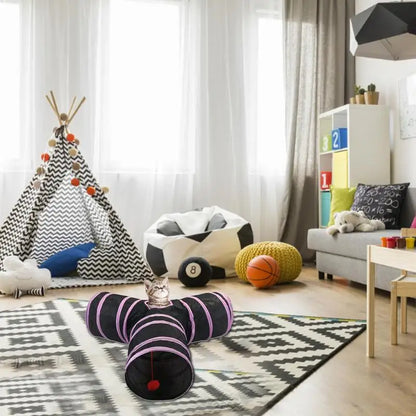 Cat Play Tunnel 3-Way Folding Tunnel