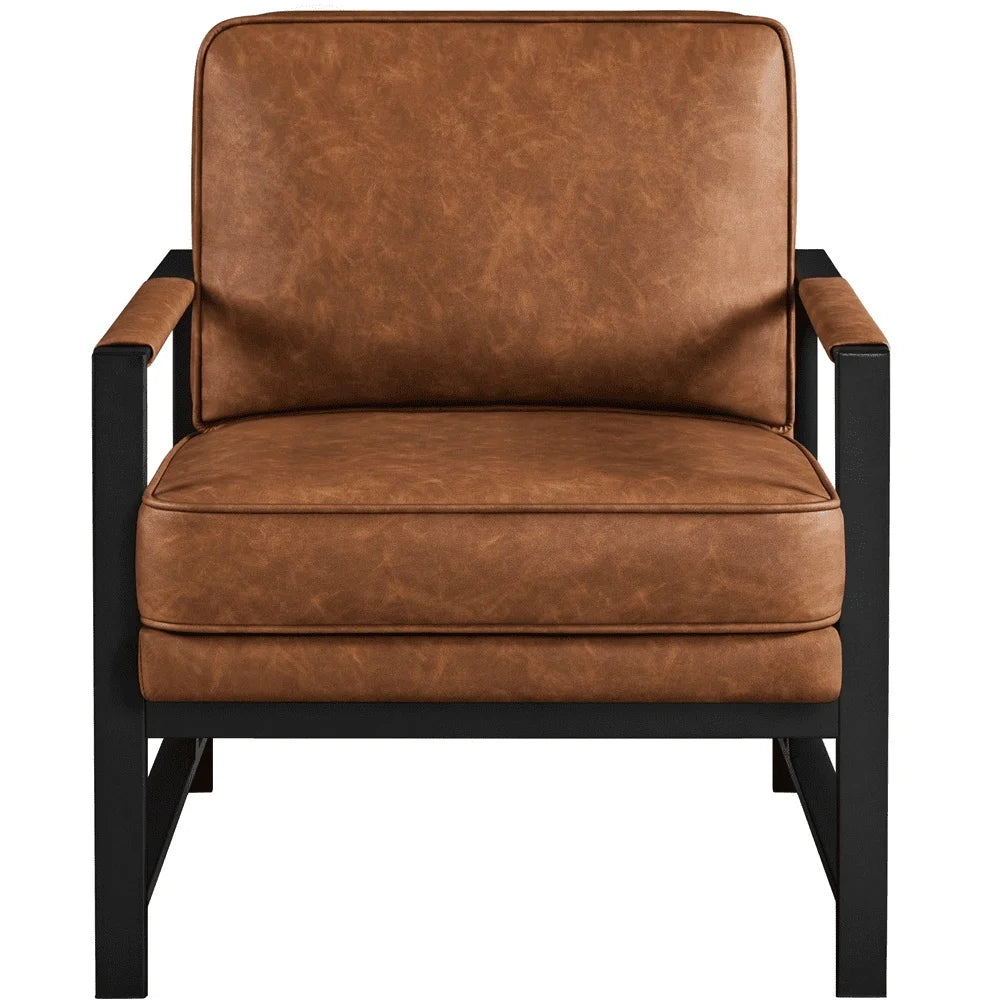 Modern Faux Leather Accent Chair