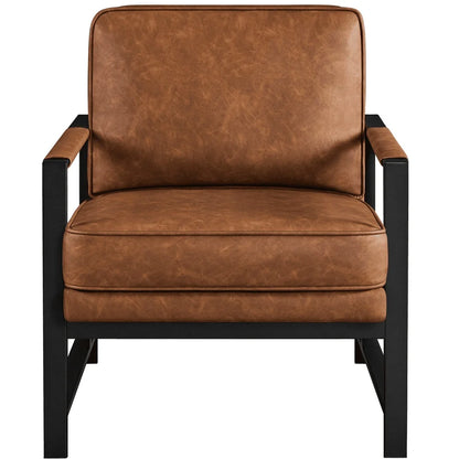 Modern Faux Leather Accent Chair