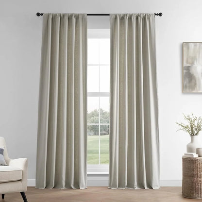 Room Darkening French Linen Curtains