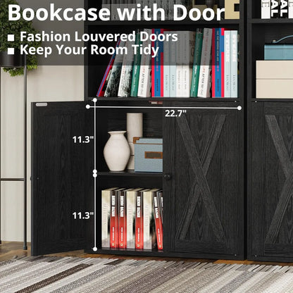 Industrial Bookshelves and Bookcases with Doors