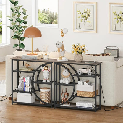 Console Table with Charging Station