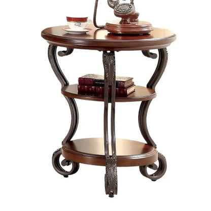 Traditional Style Brown Cherry SIDE TABLE