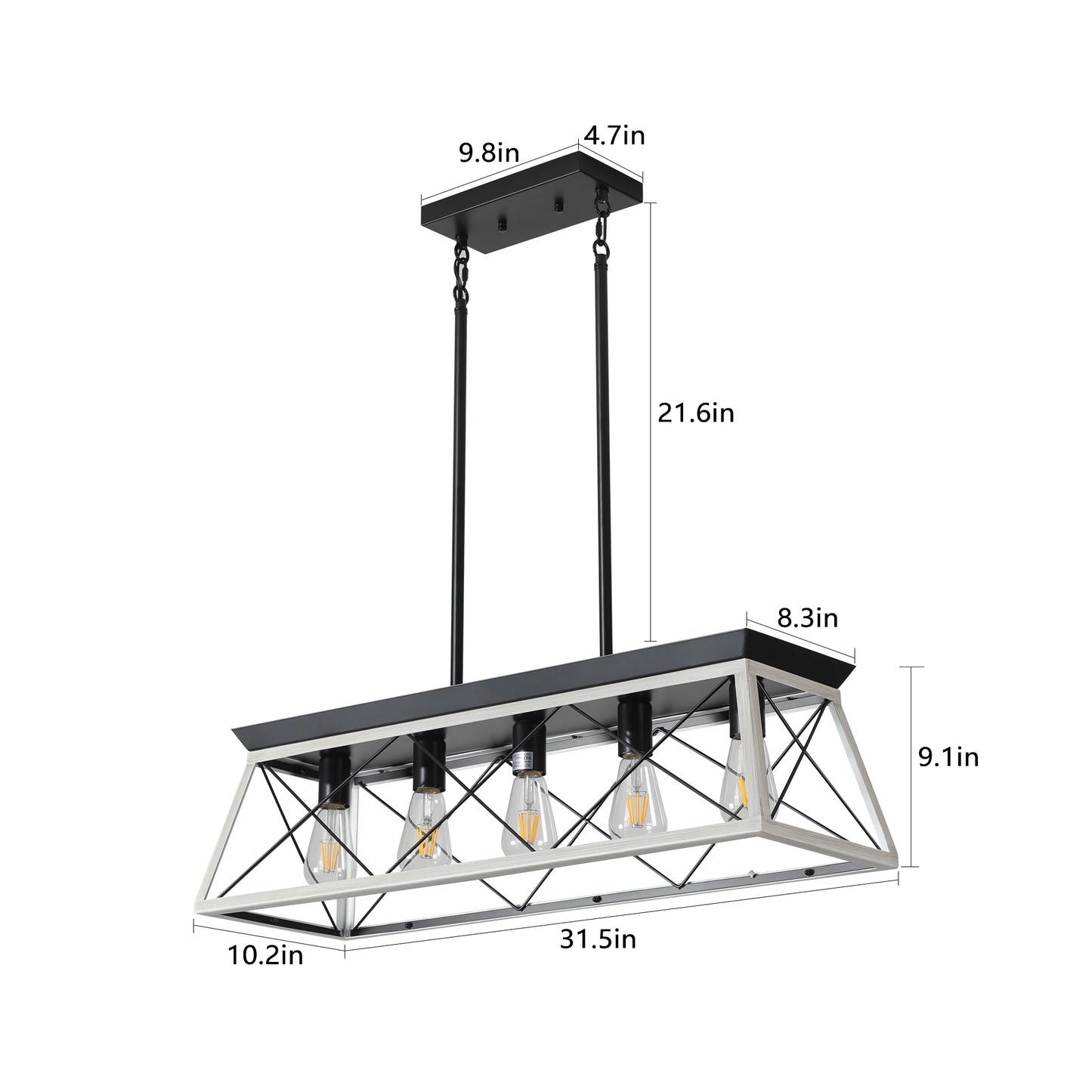 5-Light Farmhouse Chandeliers