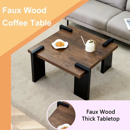 Walnut-colored MDF coffee table