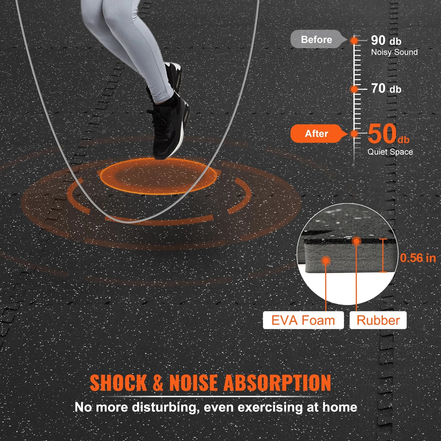 25 PCS 1/2 in Gym Floor Mats