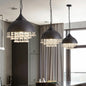 Rustic Industrial Crystal Pendant Light