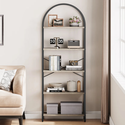 5 Tier Bookcase Arched Display Rack