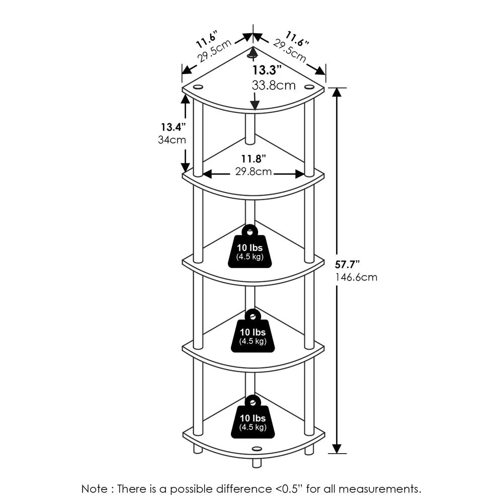 5 Tier Corner Display Rack